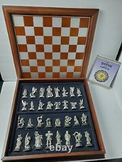 Fantasy Of The Crystal Chess Set Danbury Mint Pewter Pieces Rare