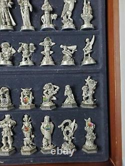 Fantasy Of The Crystal Chess Set Danbury Mint Pewter Pieces Rare
