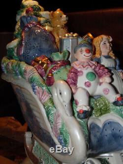 Fitz And Floyd Winter Crystal Cookie Jar Christmas Sleigh Beautiful, Rare Piece