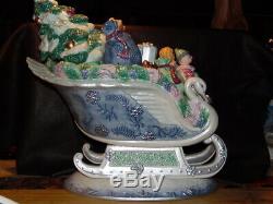 Fitz And Floyd Winter Crystal Cookie Jar Christmas Sleigh Beautiful, Rare Piece