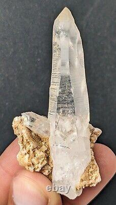 Flat of 23 pieces of clear Quartz crystals with rutile inclusions
