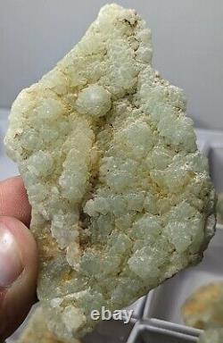 Flat of 25 pieces green Prehnite specimens from Kharan, Baluchistan, Pakistan