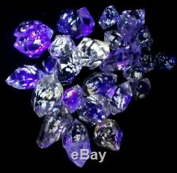 Fluorescent DT PETROLEUM Diamond Quartz Crystals. 50 carats and 23 pieces