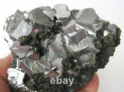 GALENA BRILLIANT OCTAHEDRAL CRYSTALS & TETRAHEDRITES from PERÚ. GREAT PIECE