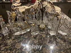 GORHAM Crystal & Gold Nativity Set- 14 piece