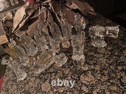 GORHAM Crystal & Gold Nativity Set- 14 piece