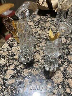 GORHAM Crystal & Gold Nativity Set- 14 piece