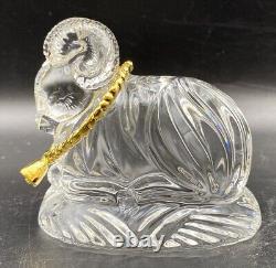 GORHAM NATIVITY Crystal RAM with Golden Rope Original Box