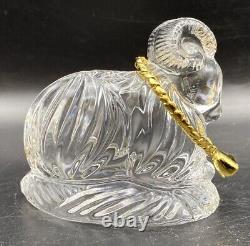 GORHAM NATIVITY Crystal RAM with Golden Rope Original Box