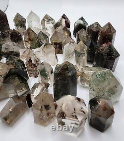 Garden Quartz, Lodolite, Obelisk Mini Point WHOLESALE 54 Pieces Phantom Quartz