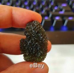 Genuine moldavite rough piece tektite meteorite