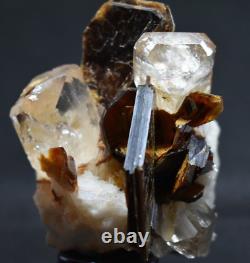 Golden Colour Transparent Topaz Crystal on Matrix Specimen from Skardu Mine, Top