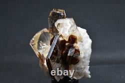 Golden Colour Transparent Topaz Crystal on Matrix Specimen from Skardu Mine, Top