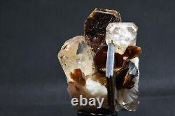Golden Colour Transparent Topaz Crystal on Matrix Specimen from Skardu Mine, Top