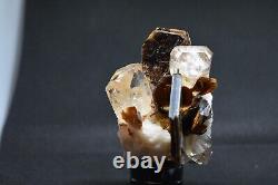 Golden Colour Transparent Topaz Crystal on Matrix Specimen from Skardu Mine, Top