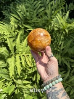 Golden Healer Sphere Crystal Statement Piece