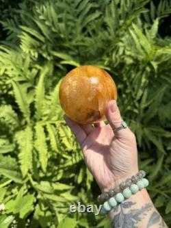 Golden Healer Sphere Crystal Statement Piece