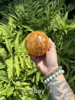 Golden Healer Sphere Crystal Statement Piece