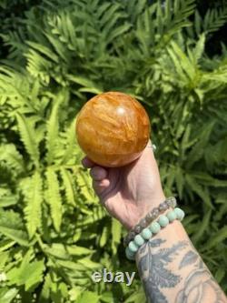 Golden Healer Sphere Crystal Statement Piece