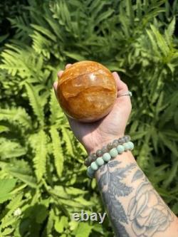 Golden Healer Sphere Crystal Statement Piece