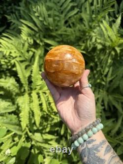 Golden Healer Sphere Crystal Statement Piece