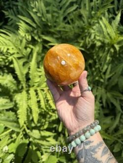 Golden Healer Sphere Crystal Statement Piece