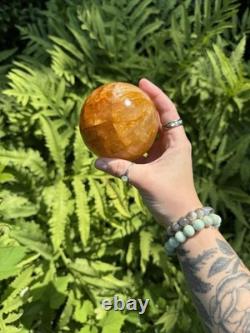 Golden Healer Sphere Crystal Statement Piece