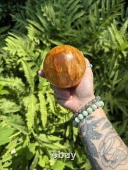 Golden Healer Sphere Crystal Statement Piece