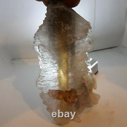 Golden fishtail selenite with rare coal 4lb. 5 collectors pieces