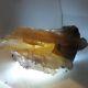 Golden Phantom Fishtail Selenite Cluster With Rare Coal. Collectors Piece. 2lb