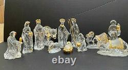 Gorham Crystal/Gold Nativity Set 12 pieces Mint