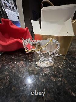 Gorham Lead Crystal Shiny DD Donkey Nativity Piece with Box MIB Gold