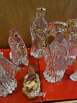 Gorham Nativity Crystal Set 16 Pieces Rare Innkeeper, Drummer, Millennium Angel