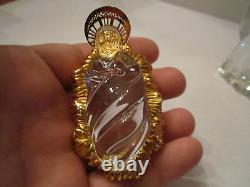 Gorham Nativity Lead Crystal 3 Piece Family In Original Box Mint Condition