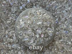 Grade A++ Angel Aura Crystal Semi Tumbled Gemstone Mini Chips 4 10 mm, Bulk Lot