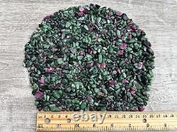 Grade A++ Ruby Zoisite Semi Tumbled Gemstone Mini Chips 4 9 mm, Wholesale Bulk