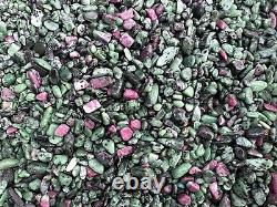 Grade A++ Ruby Zoisite Semi Tumbled Gemstone Mini Chips 4 9 mm, Wholesale Bulk