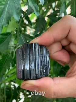 Grade A++ Shiny Black Tourmaline Stones, 0.5-1.25 Natural Black Tourmaline Logs