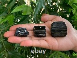 Grade A++ Shiny Black Tourmaline Stones, 0.5-1.25 Natural Black Tourmaline Logs