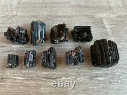 Grade A++ Shiny Black Tourmaline Stones, 0.5-1.25 Natural Black Tourmaline Logs