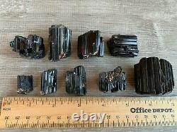 Grade A++ Shiny Black Tourmaline Stones, 0.5-1.25 Natural Black Tourmaline Logs