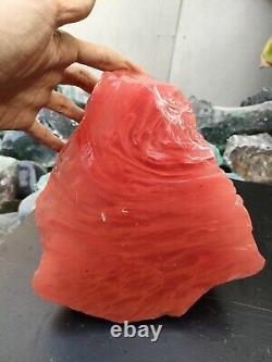 Great Red and White! 4kg(274B) rare pieces big size rough of Andara Crystal Mon