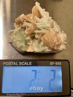 Green Apophyllite with Scolecite On Stilbite Matrix BEAUTIFUL PIECE