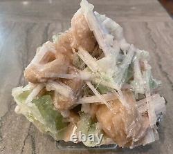 Green Apophyllite with Scolecite On Stilbite Matrix BEAUTIFUL PIECE