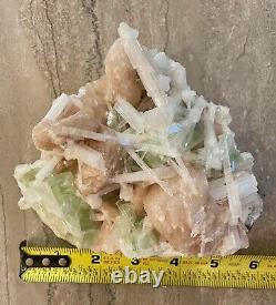 Green Apophyllite with Scolecite On Stilbite Matrix BEAUTIFUL PIECE