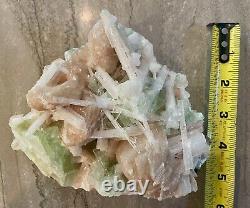 Green Apophyllite with Scolecite On Stilbite Matrix BEAUTIFUL PIECE