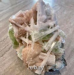 Green Apophyllite with Scolecite On Stilbite Matrix BEAUTIFUL PIECE