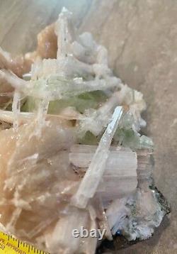 Green Apophyllite with Scolecite On Stilbite Matrix BEAUTIFUL PIECE