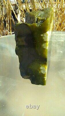 Green Australian Prehnite Semi Transparent Piece Cut & Polished 19.7 Pounds