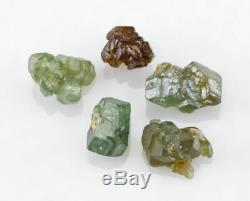 Green DEMANTOID GARNET 5 Piece Lot from Green Dragon Mine, Namibia, Africa 25971